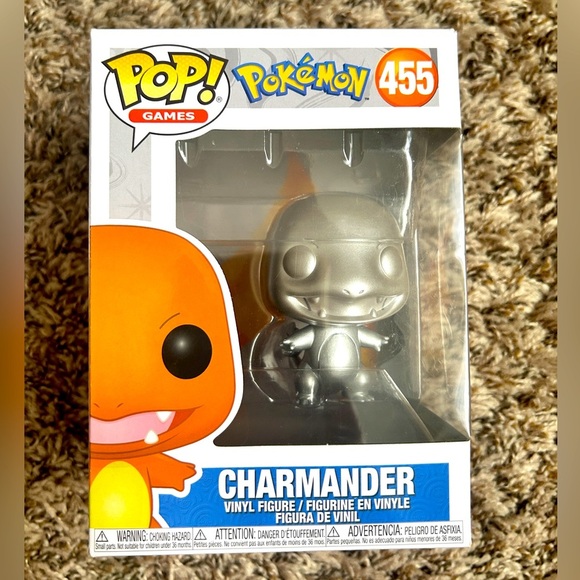 Pokemon Other - Funko Pop! Pokémon #455 – Charmander (Silver Metallic) – New in Box